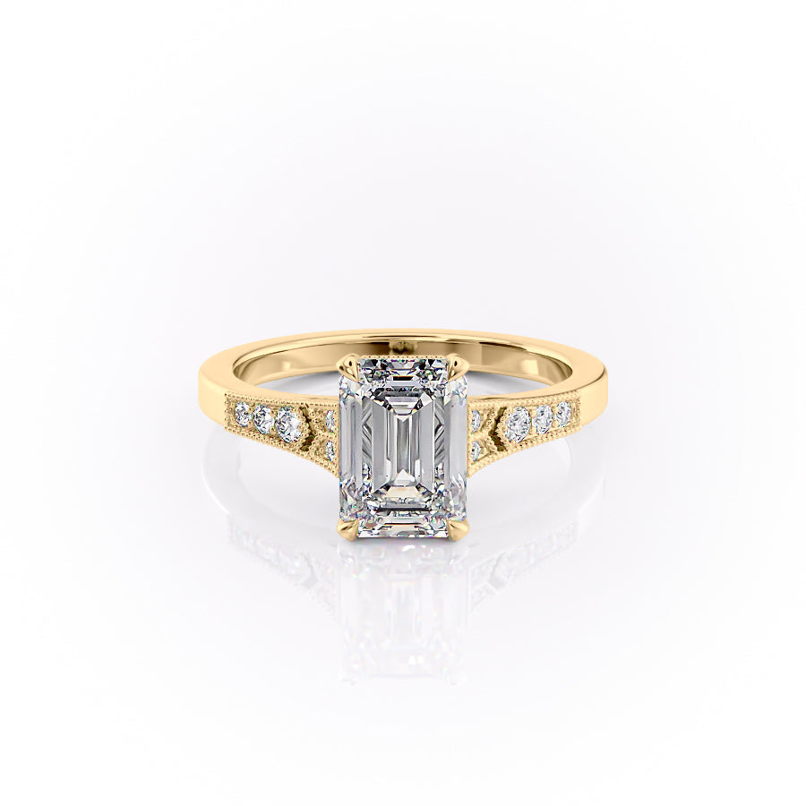 The Dianne Set With A 2.5 Carat Emerald Lab Diamond