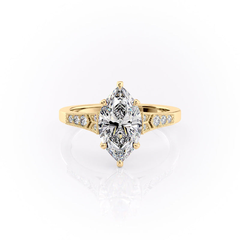 The Dianne Set With A 2.5 Carat Marquise Lab Diamond