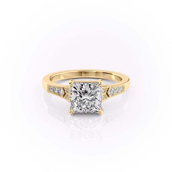 The Dianne Set With A 2.5 Carat Princess Lab Diamond