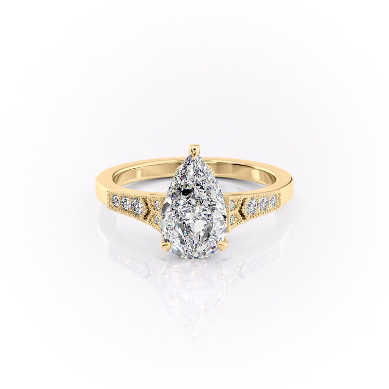 The Dianne Set With A 2.5 Carat Pear Lab Diamond