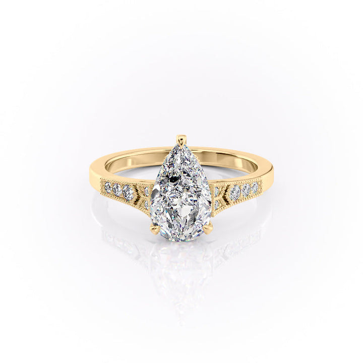 The Dianne Set With A 2.5 Carat Pear Lab Diamond