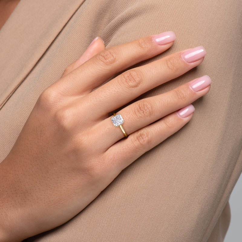 The Aline Set With A 2 Carat Asscher Lab Diamond
