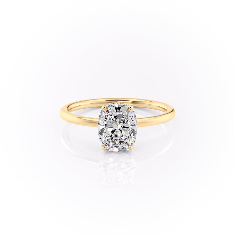 The Aline Set With A 2 Carat Elongated Cushion Lab Diamond