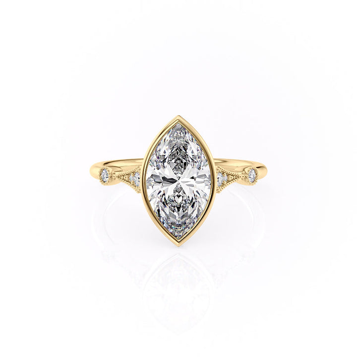 The Bezel Amber Set With A 2 Carat Marquise Lab Diamond