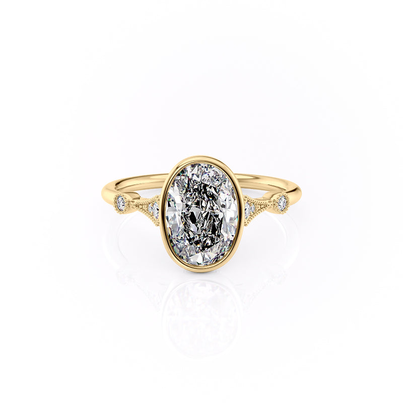 The Bezel Amber Set With A 2 Carat Oval Lab Diamond