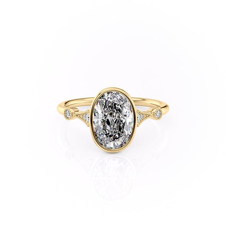 The Bezel Amber Set With A 2 Carat Oval Lab Diamond