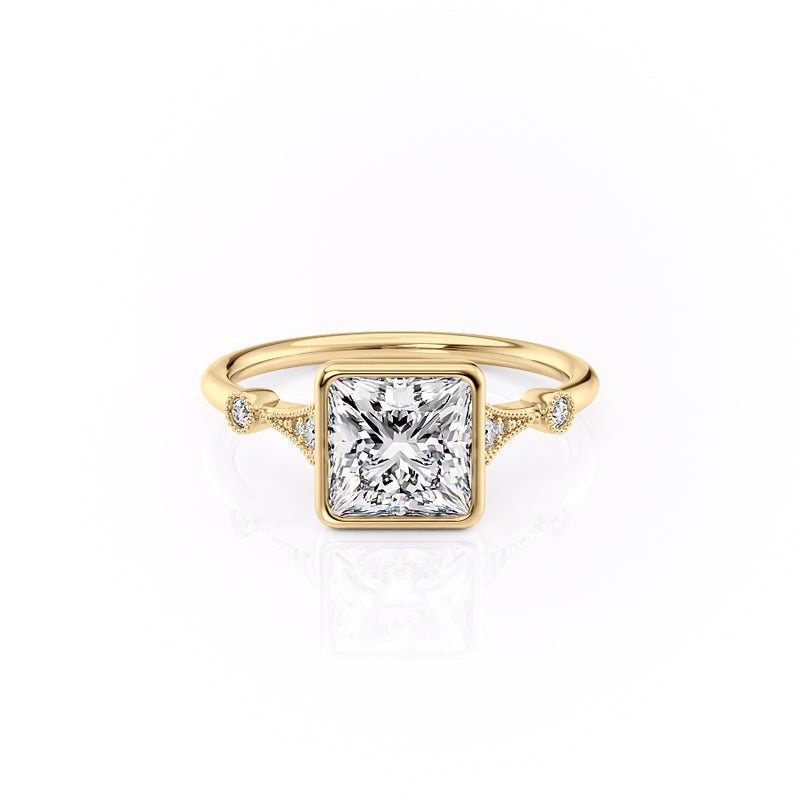 The Bezel Amber Set With A 2 Carat Princess Lab Diamond