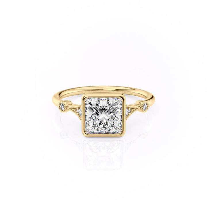 The Bezel Amber Set With A 2 Carat Princess Lab Diamond