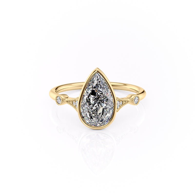 The Bezel Amber Set With A 2 Carat Pear Lab Diamond