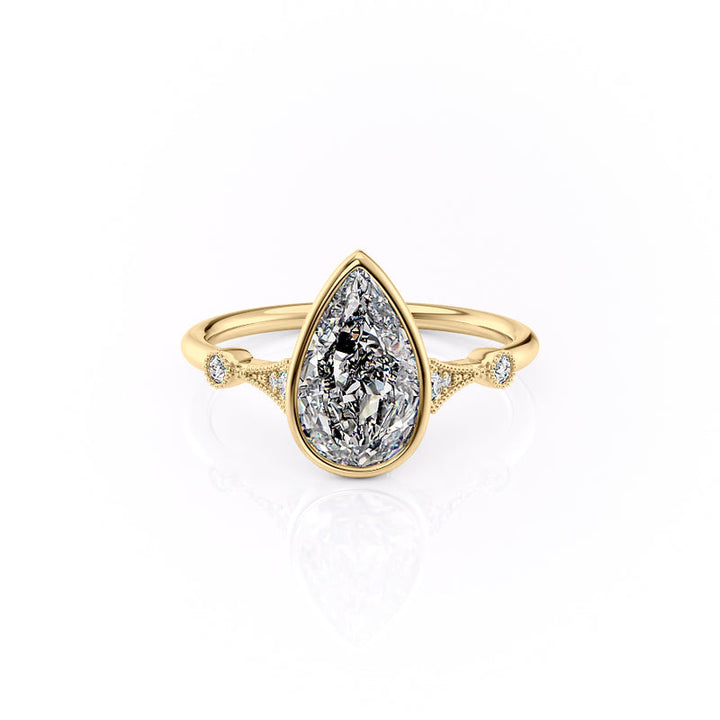 The Bezel Amber Set With A 2 Carat Pear Lab Diamond