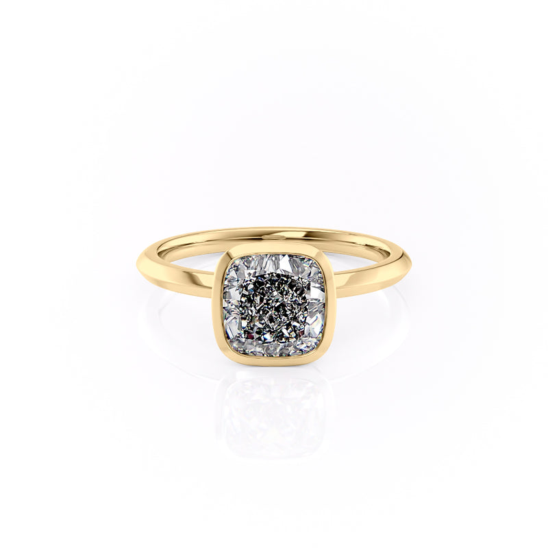 The Razor Bezel Kamellie Set With A 2 Carat Cushion Lab Diamond