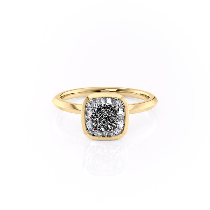 The Razor Bezel Kamellie Set With A 2 Carat Cushion Lab Diamond