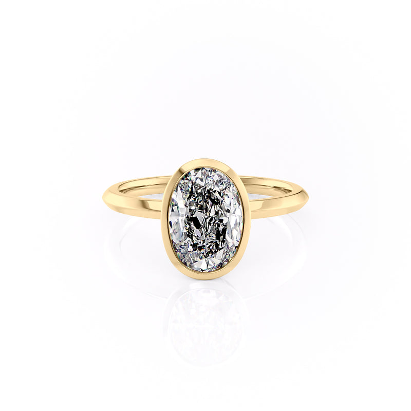 The Razor Bezel Kamellie Set With A 2 Carat Oval Lab Diamond