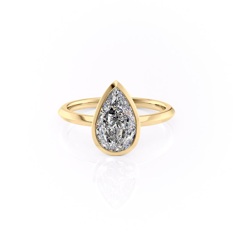 The Razor Bezel Kamellie Set With A 2 Carat Pear Lab Diamond