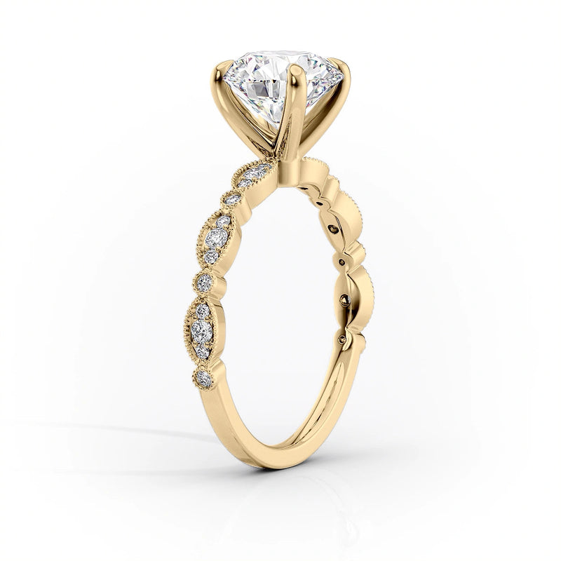 The Jasmine Set With A 2 Carat Round Lab Diamond