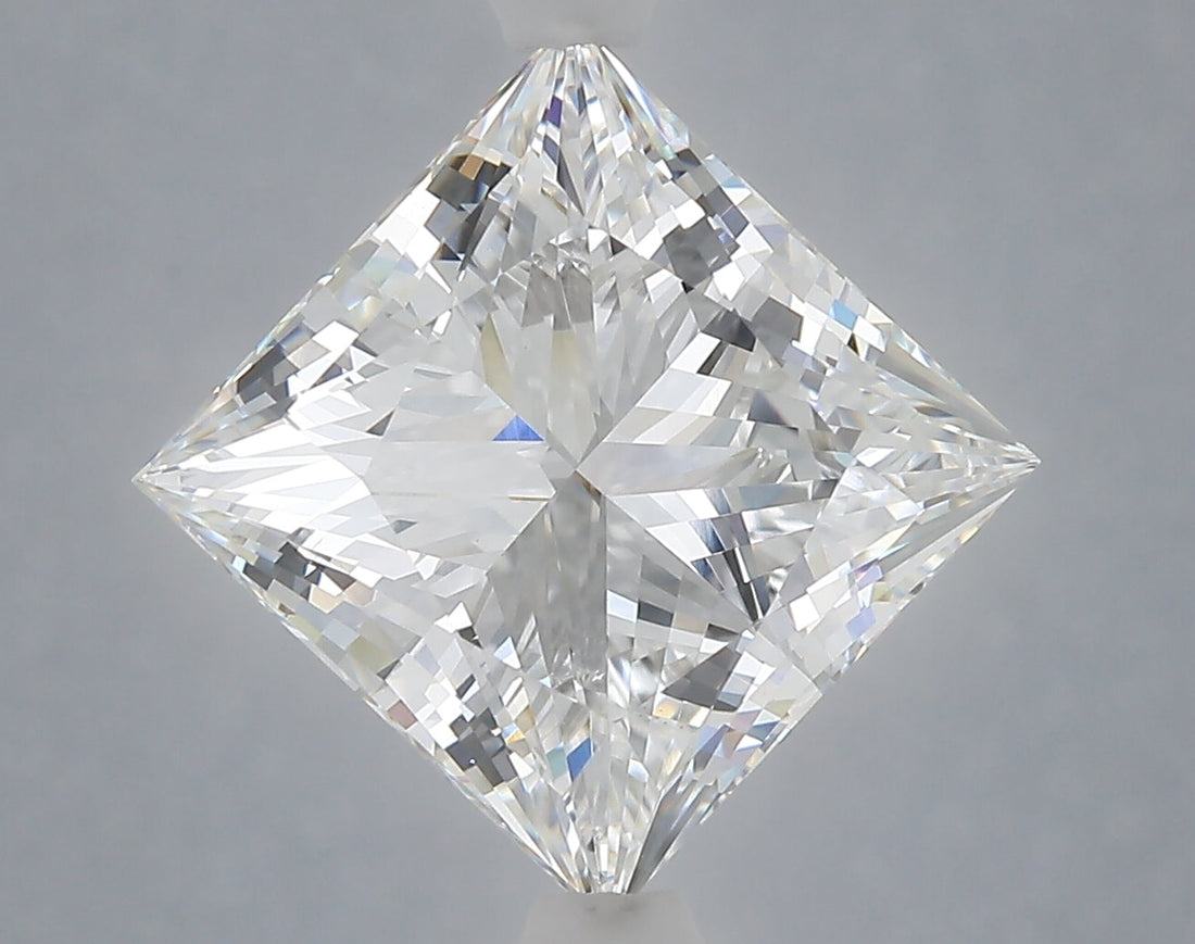 5.02 Carat Princess Shaped, Ideal Cut, E Color, VVS2 Clarity, IGI Certified Lab Grown Diamond