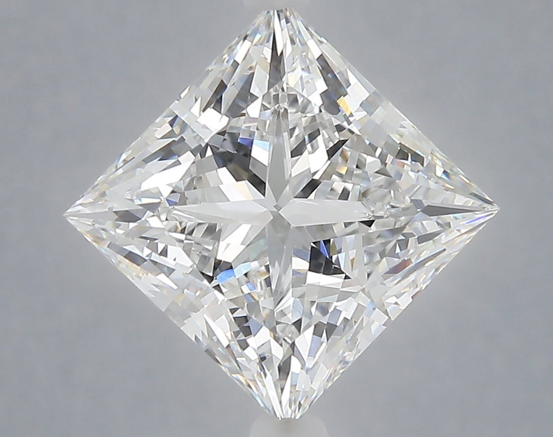 5.05 Carat Princess Shaped, Ideal Cut, E Color, VS1 Clarity, IGI Certified Lab Grown Diamond