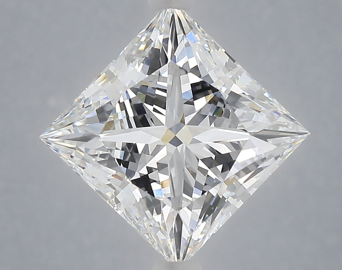 5.02 Carat Princess Shaped, Ideal Cut, E Color, VVS2 Clarity, IGI Certified Lab Grown Diamond