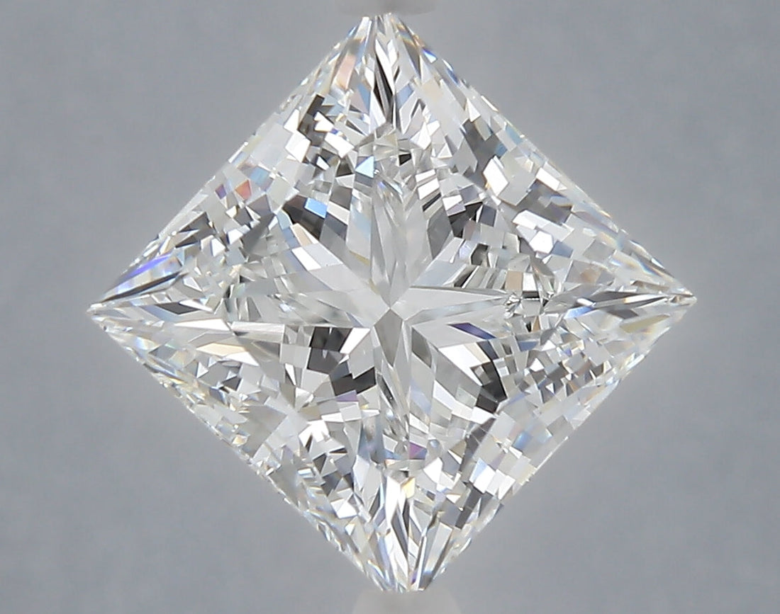 4.04 Carat Princess Shaped, Ideal Cut, E Color, VVS2 Clarity, IGI Certified Lab Grown Diamond