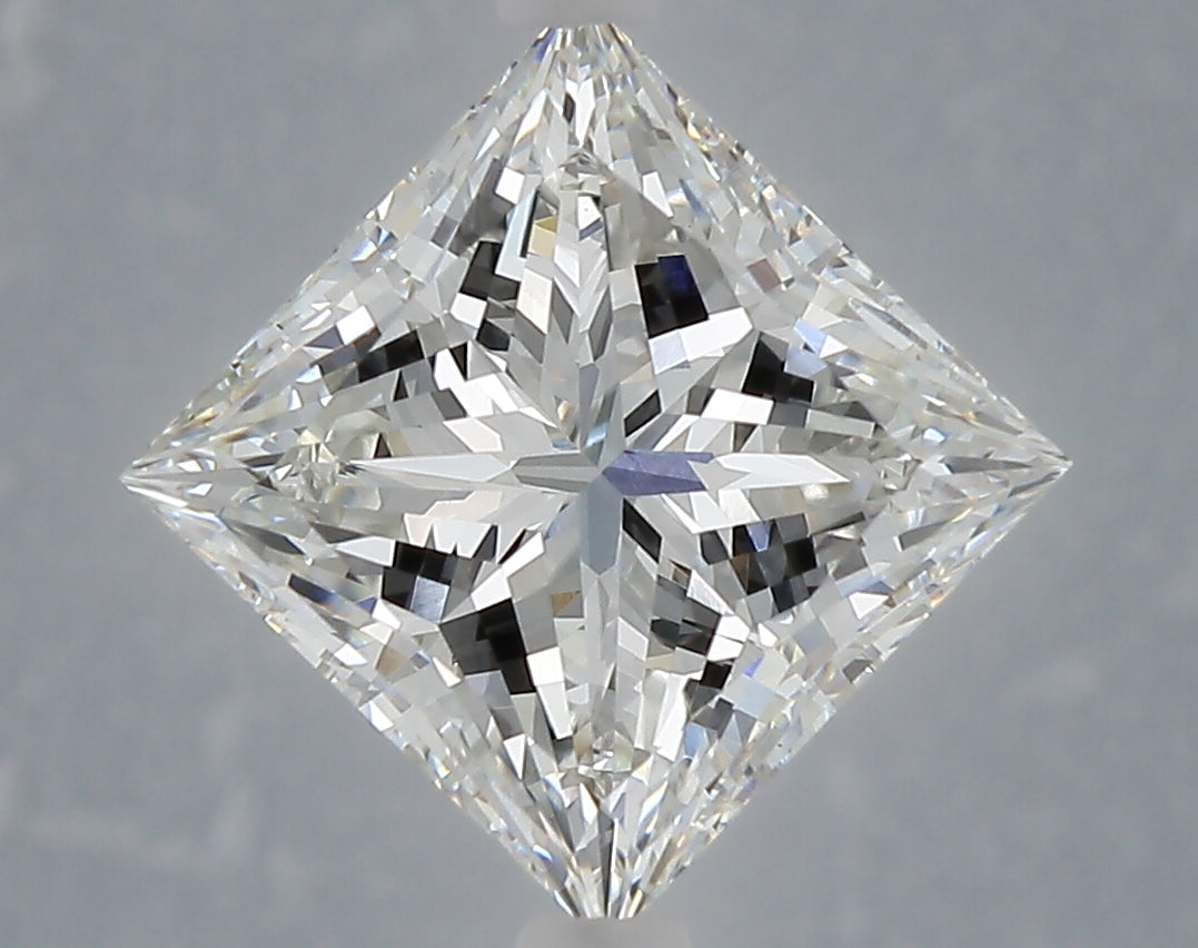 4.10 Carat Princess Shaped, Ideal Cut, F Color, VVS2 Clarity, IGI Certified Lab Grown Diamond