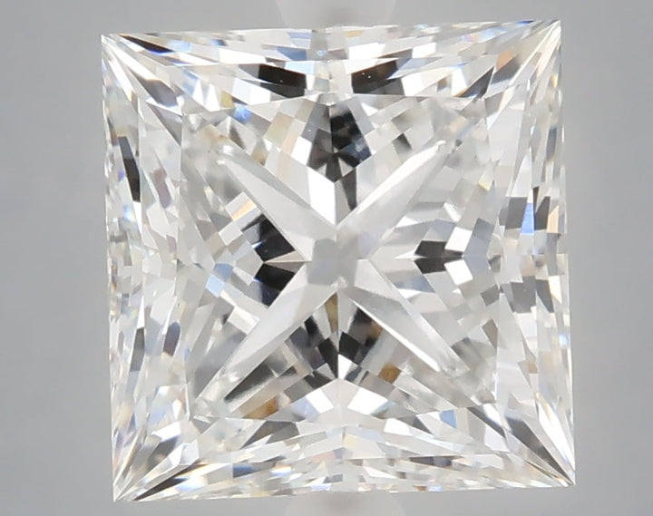 4.07 Carat Princess Shaped, Ideal Cut, E Color, VVS2 Clarity, IGI Certified Lab Grown Diamond