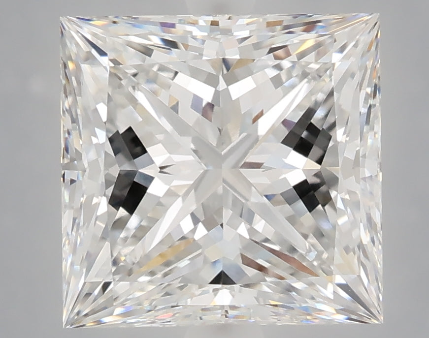 5.01 Carat Princess Shaped, Ideal Cut, E Color, VVS2 Clarity, IGI Certified Lab Grown Diamond