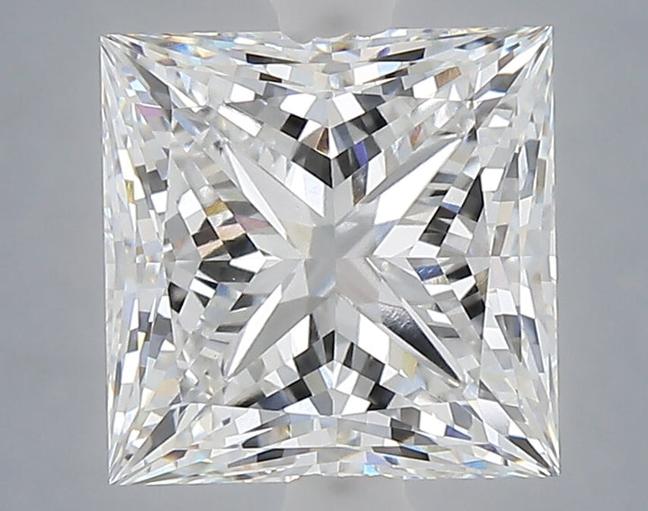 4.07 Carat Princess Shaped, Ideal Cut, E Color, VVS2 Clarity, IGI Certified Lab Grown Diamond