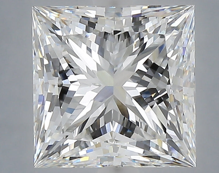 4.08 Carat Princess Shaped, Ideal Cut, E Color, VVS2 Clarity, IGI Certified Lab Grown Diamond