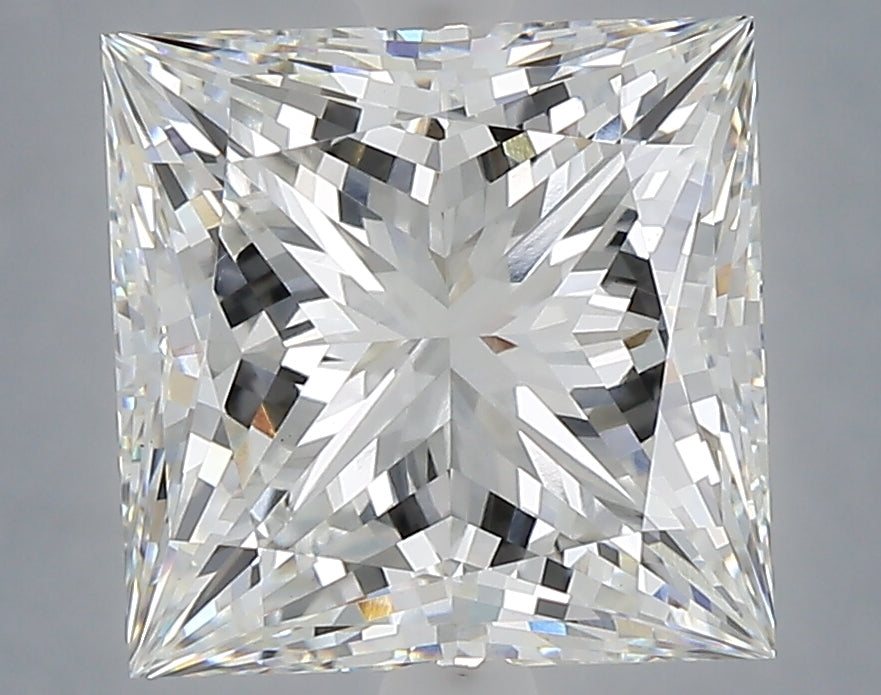 5.04 Carat Princess Shaped, Ideal Cut, F Color, VVS2 Clarity, IGI Certified Lab Grown Diamond