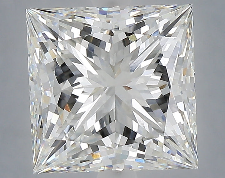 5.04 Carat Princess Shaped, Ideal Cut, F Color, VVS2 Clarity, IGI Certified Lab Grown Diamond