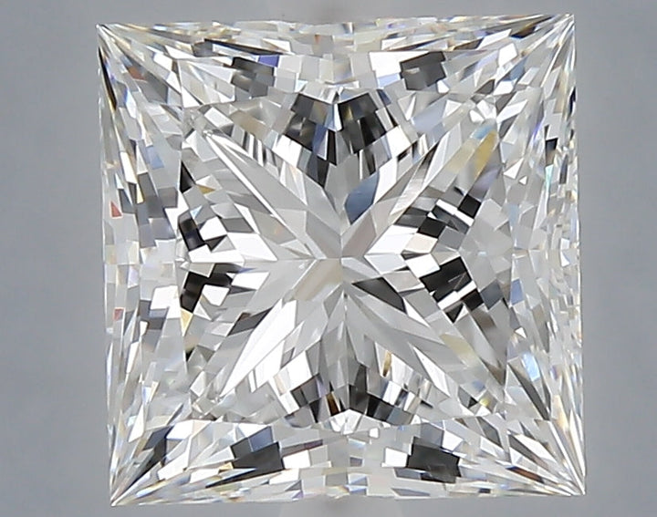 4.08 Carat Princess Shaped, Ideal Cut, E Color, VVS2 Clarity, IGI Certified Lab Grown Diamond