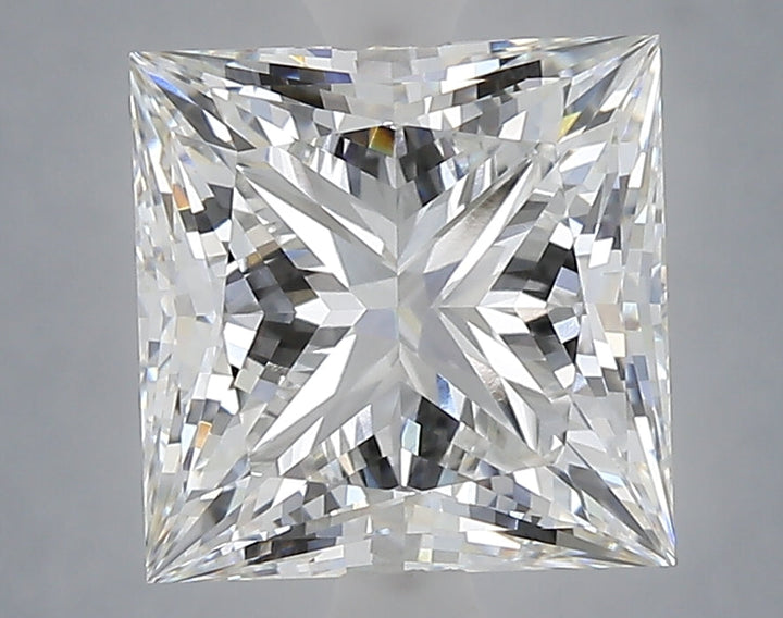 4.09 Carat Princess Shaped, Ideal Cut, F Color, VVS2 Clarity, IGI Certified Lab Grown Diamond
