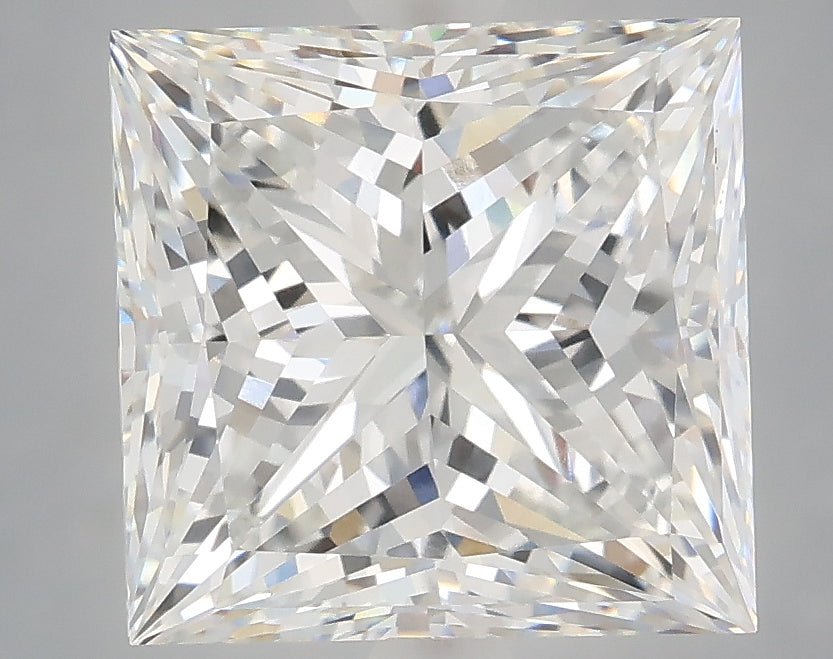 5.09 Carat Princess Shaped, Ideal Cut, F Color, VVS2 Clarity, IGI Certified Lab Grown Diamond