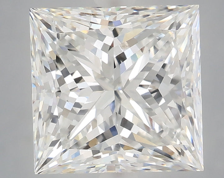 5.09 Carat Princess Shaped, Ideal Cut, F Color, VVS2 Clarity, IGI Certified Lab Grown Diamond