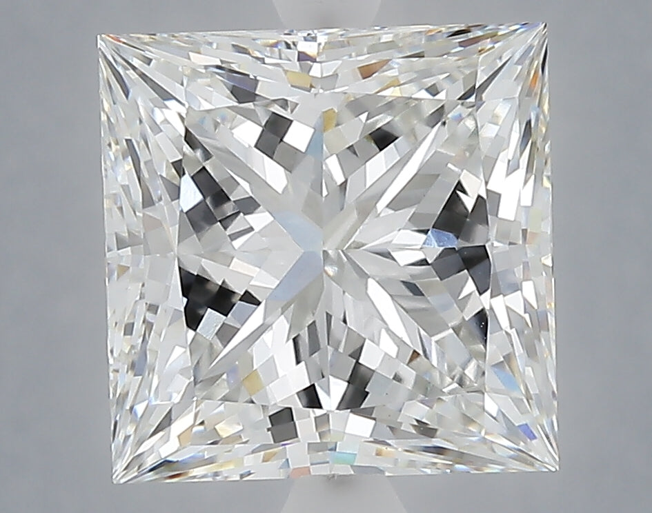 5.09 Carat Princess Shaped, Ideal Cut, F Color, VVS2 Clarity, IGI Certified Lab Grown Diamond