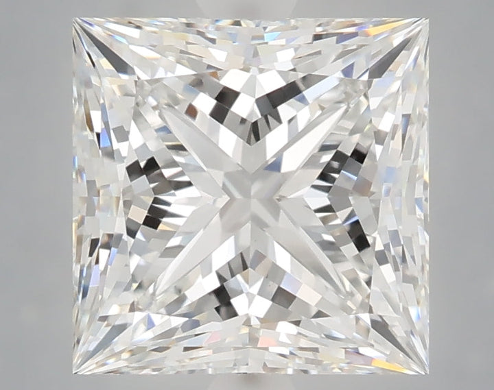 4.09 Carat Princess Shaped, Ideal Cut, E Color, VVS2 Clarity, IGI Certified Lab Grown Diamond