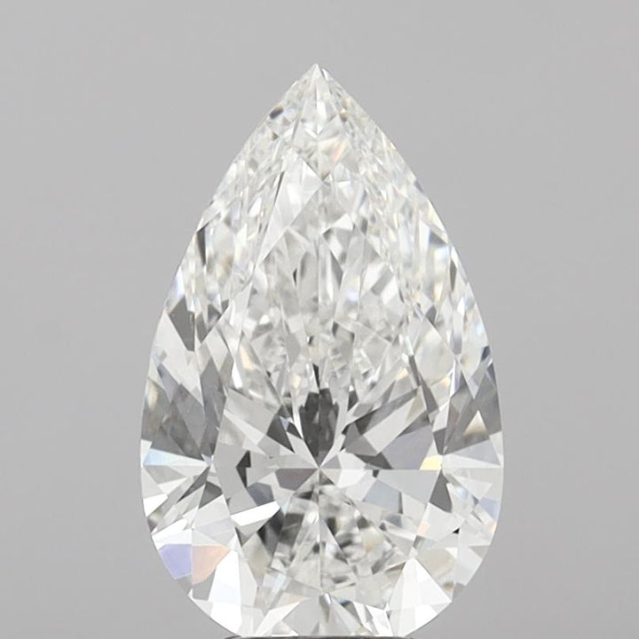 5.02 Carat Pear Shaped, Ideal Cut, F Color, VVS2 Clarity, IGI Certified Lab Grown Diamond