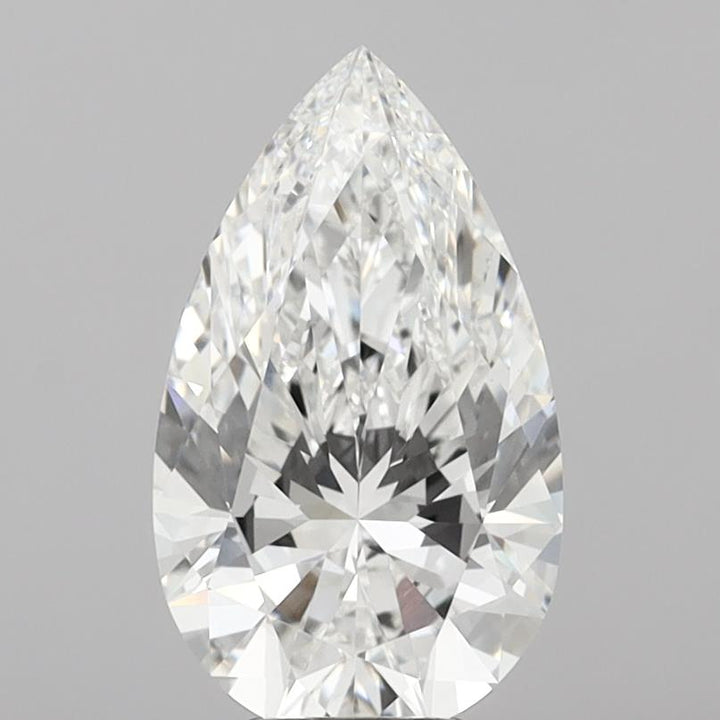 5.09 Carat Pear Shaped, Ideal Cut, F Color, VVS2 Clarity, IGI Certified Lab Grown Diamond