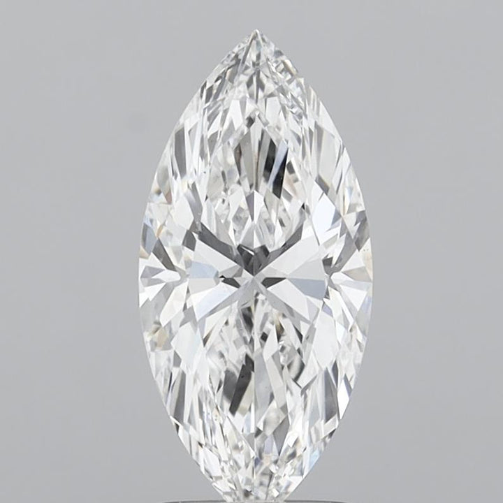 1.58 Carat Marquise Shaped, Ideal Cut, E Color, VVS2 Clarity, IGI Certified Lab Grown Diamond