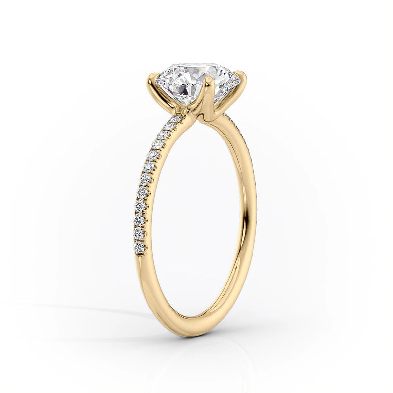 The Pave Ashley Set With A 2 Carat Round Lab Diamond