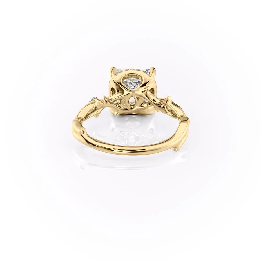 The Halo Twig Set With A 2 Carat Princess Lab Diamond