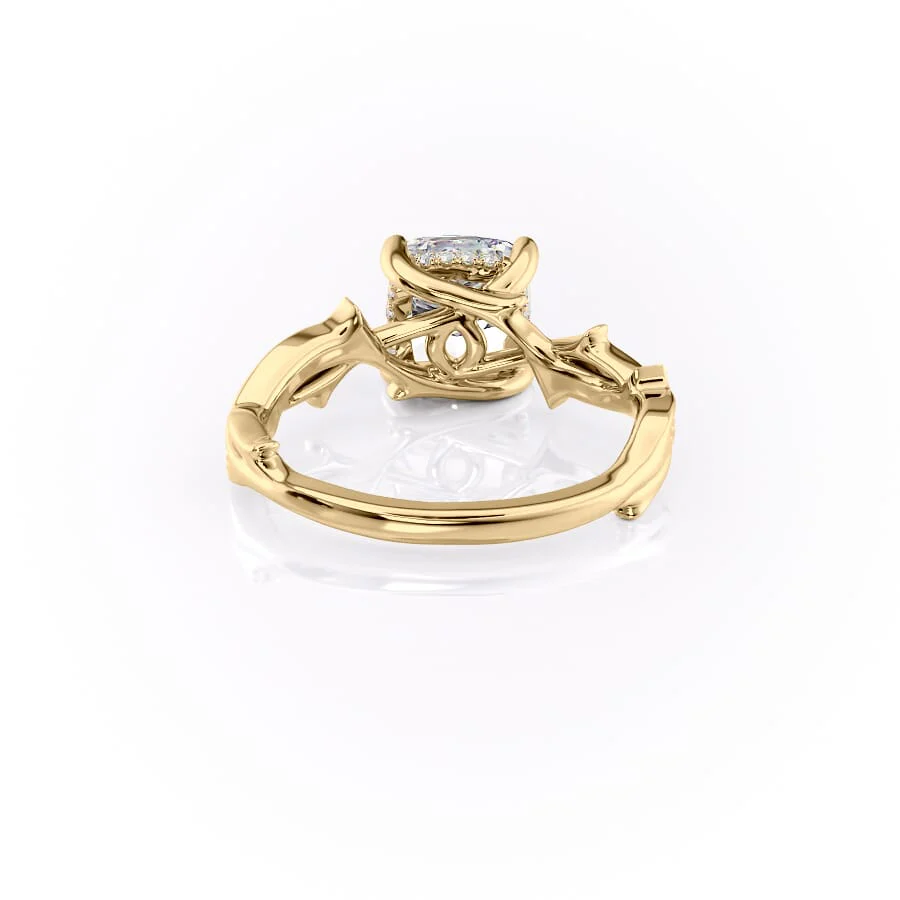 The Pave Twig Set With A 2 Carat Cushion Lab Diamond