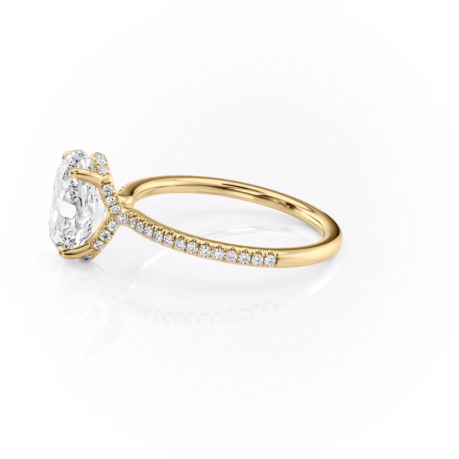 The Pave Margot Set With A 2 Carat Oval Lab Diamond