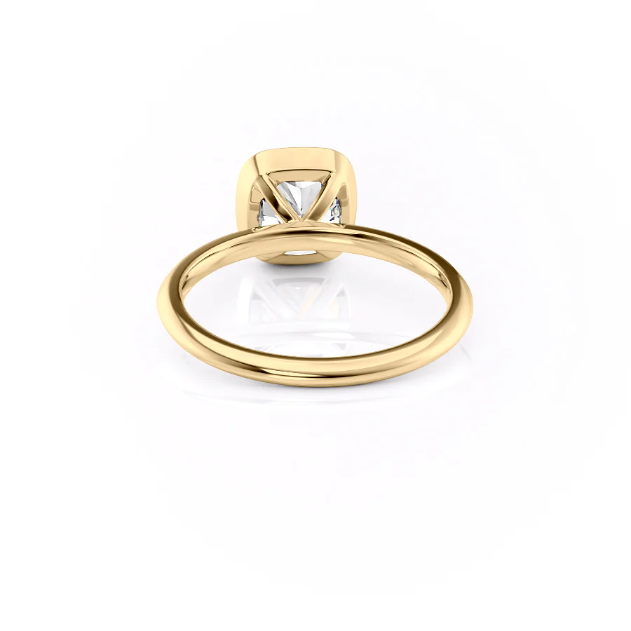 The Razor Bezel Kamellie Set With A 2 Carat Cushion Lab Diamond