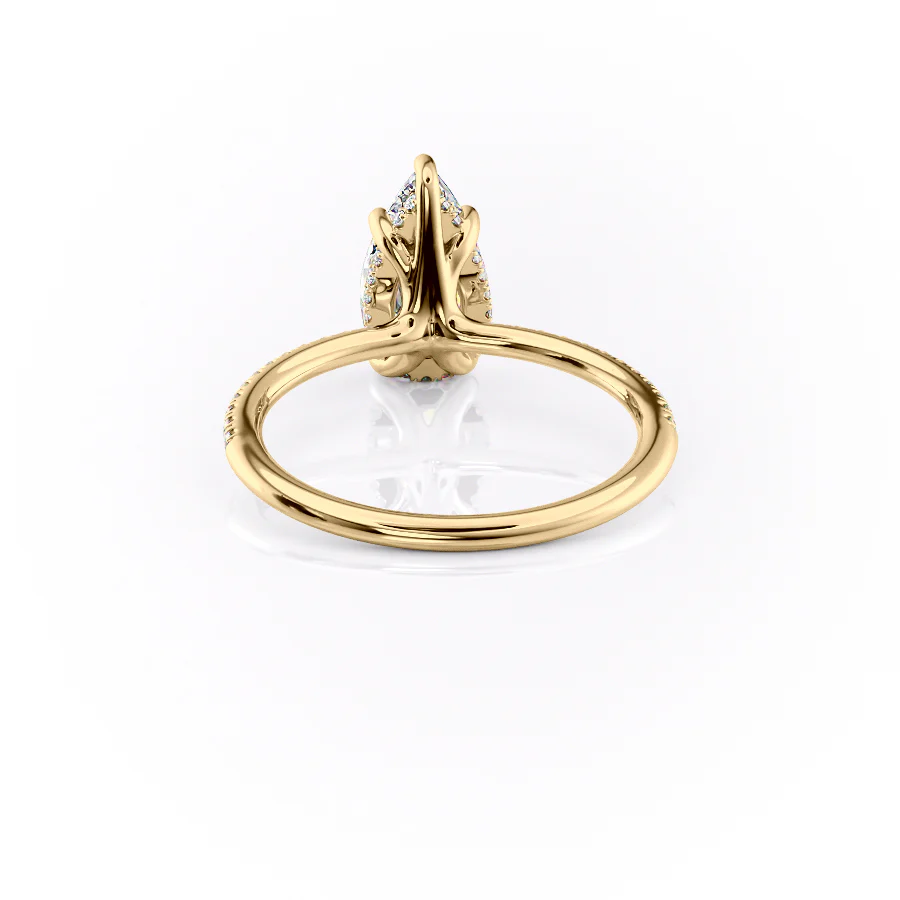 The Pave Sarah Set With A 2 Carat Pear Lab Diamond