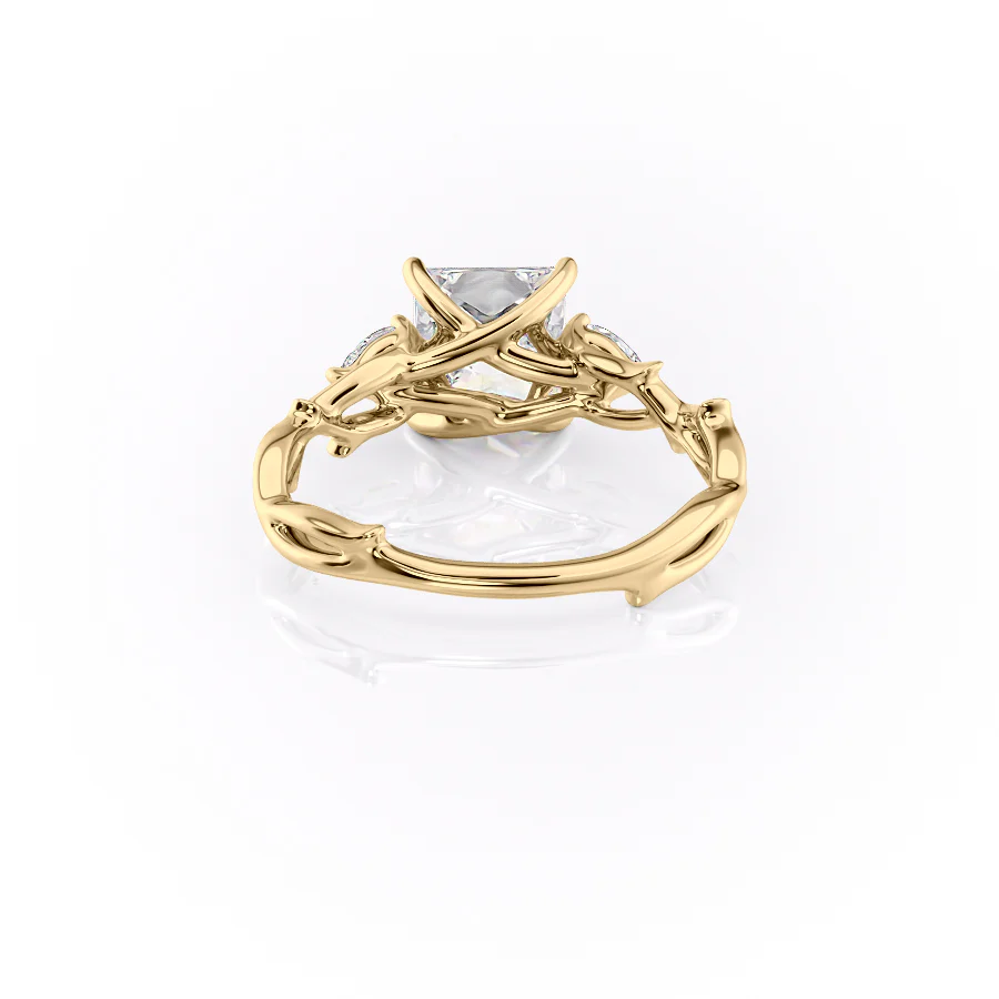 The Three Stone Twig Set With A 2 Carat Princess Lab Diamond