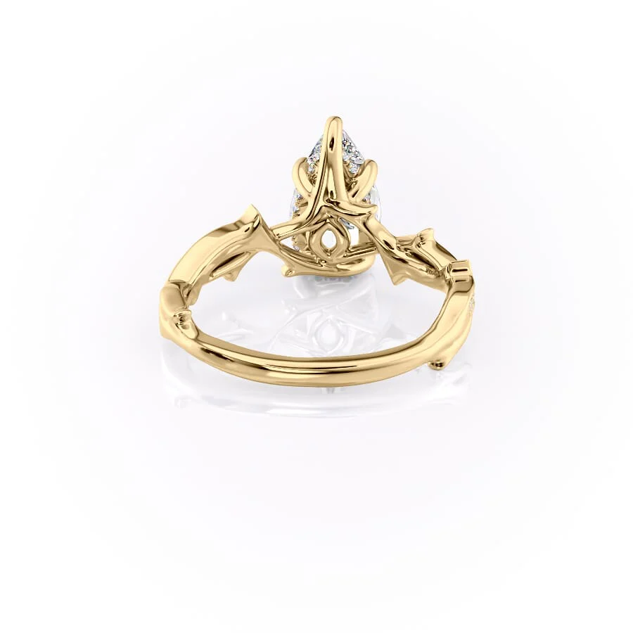 The Pave Twig Set With A 2 Carat Pear Lab Diamond