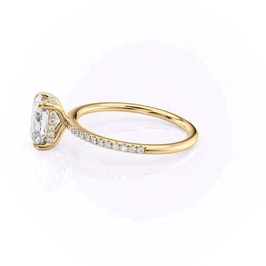 The Pave Kamellie Set With A 2 Carat Elongated Cushion Lab Diamond