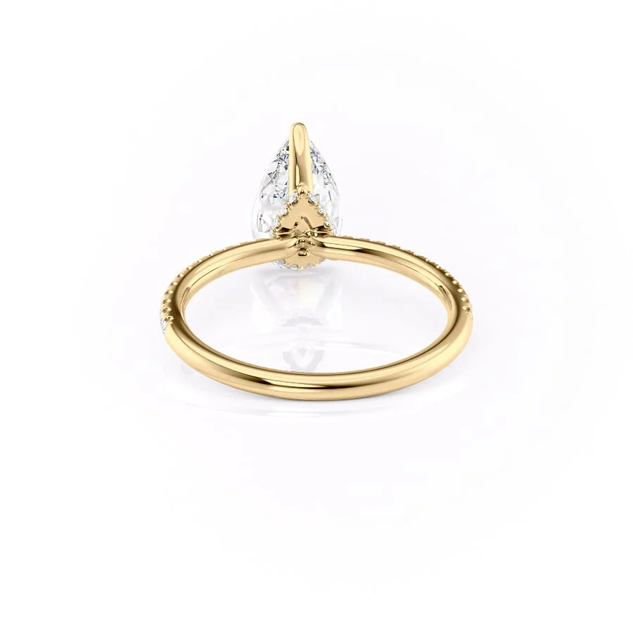 The Pave Nelly Set With A 2 Carat Pear Lab Diamond