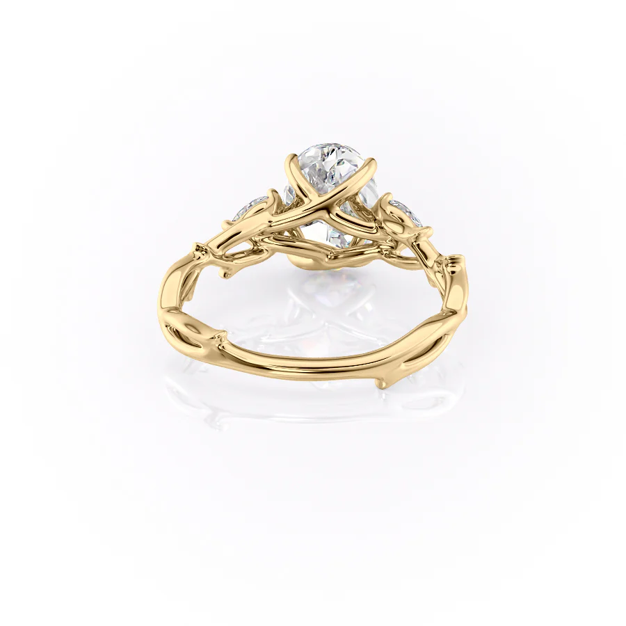 The Three Stone Twig Set With A 2 Carat Oval Lab Diamond